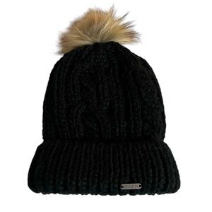 Hollister Knit Beanie with Pom Pom - OS, Black